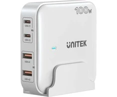 Unitek Įkroviklis stalinis GaN 100W 2xUSB-A 2xUSB-C balta