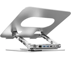 Reguliuojamas nešiojamojo kompiuterio stovas + USB-C HDMI šakotuvas Unitek D1109B01 PD 100W
