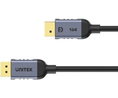 DisplayPort Kabelis - UNITEK C1626GY 1.5M HBR3 360Hz Juodas/Pilkas