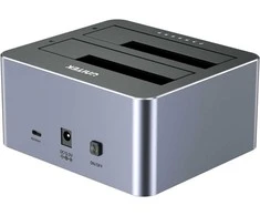 Klonavimo Stotis - UNITEK 2X SATA 10GB USB-C Aliuminio Pilka