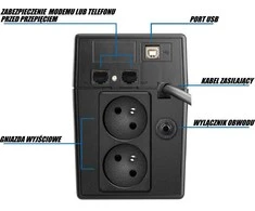 POWERWALK VI 600 SW FR Power Walker UPS Line-Interactive 600VA 2x PL 230V, PURE SINE, RJ11/RJ45,USB,LCD
