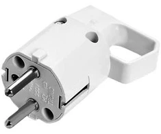 Kištukas 325-01 su kilpa, įžemintas "uni-schuko" 16A 250V IP20 Baltas VIPLAST 325-01