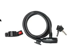 Masterlock MASTER LOCK Susisukanti trosinė dviračio spyna juodu apvalkalu su 2 raktais ir laikikliu