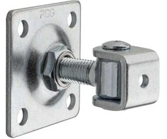 PSG 61.018.01 vyris su plokštele 80x80x3mm - M16 sriegis (reguliuojamas, cinkuota kilpa)
