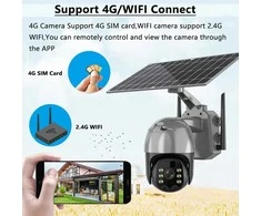 Lauko stebėjimo kamera 4G su SIM kortele ir saulės baterija, naktinis matymas, IP65 – GOAPA