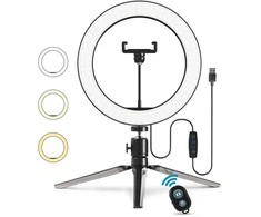 Goapa Žiedinė LED lempa Led Ring light su trikoju stovu, telefono laikikliu ir „Bluetooth“ valdymo pulteliu