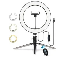 Goapa Žiedinė LED lempa Led Ring light su trikoju stovu, telefono laikikliu ir „Bluetooth“ valdymo pulteliu