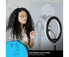 Žiedinė LED lempa Goapa Led Ring light su trikoju stovu 160 cm