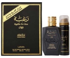 Lattafa Raghba For Men - EDP 100 ml + deodorant ve spreji 50 ml 100ml Raghba For Men - EDP 100 ml + deodorant ve spreji 50 ml Kvepalai Vyrams Rinkinys