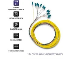 Qoltec 12 x LC/UPC optinio pluošto kabeliai 2m G657A2