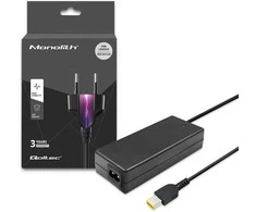 Qoltec 50054 maitinimo adapteris nešiojamam Lenovo  kompiuteriui 90 W | 20 V | 4,5 A | Slim tip+pin | su maitinimo laidu