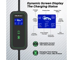 Nešiojamas elektromobilio įkroviklis Qoltec Mobile Charger for EV2in1 type2 | 7 kW | 230 V | CEE 32 A | LCD | 5 m