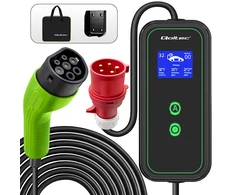 Nešiojamas elektromobilio įkroviklis Qoltec Mobile Charger for EV2in1 type2 | 7 kW | 230 V | CEE 32 A | LCD | 5 m