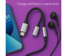 Qoltec USB-C adapteris 2w1 | USB-C | 3,5 mm lizdas | PD 15W | 10 cm