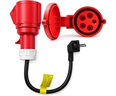 Qoltec Adapteris siłowy do ładowarek EV | gniazdo CEE 16A 5P | Przejściówka 400V na SCHUKO 230V | max 16A | 3.5 kW