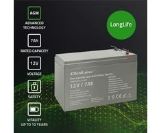 QOLTEC 53076 AGM baterija 12V 7Ah maks. 105A apsauga