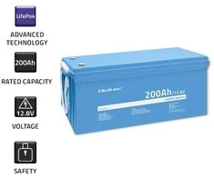 Qoltec akumuliatorius LiFePO4 ličio-geležies-fosfato | 12,8 V | 200 Ah | 2560 Wh | BMS