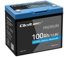 Qoltec Akumuliatorius LiFePO4 Litowo-Żelazowo-Fosforanowy | 12.8V | 100Ah | 1280Wh | Bluetooth | BMS