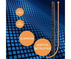 Aliumininis maitinimo juostelė pdu skirtas stovo 16a 16 x prancūzų vertikalus 18 m Qoltec