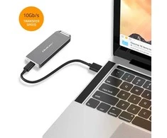 Qoltec Mini aliuminio dėklas M.2 SSD NVMe PCIe USB 3.1 10Gb/s 2TB sidabro