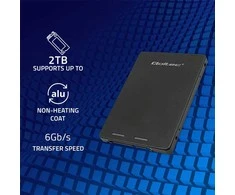 Qoltec M.2 SSD adapteris | SATA NGFF į SATA III | 2TB | Super greitis 6Gb/s | Juoda