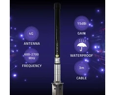 Qoltec Antena 4G LTE | 15dBi | dookólna | zewnętrzna | SMA | włókno szklane