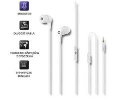QOLTEC 50801 Qoltec Įstatomos į ausis ausinės su mikrofonu Baltas