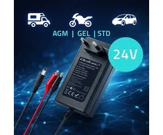 Qoltec automatinė kroviklis do akumulatora AGM GEL STD | Prostownik 24V | 19.2W | 5.5x2.1 | Kabelis 1.8m