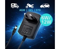 Qoltec automatinė kroviklis do akumulatora AGM GEL STD | Prostownik 6V/12V | 6W | 5.5x2.1 | Kabelis 1.8m