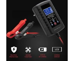 Qoltec automatinis kroviklis AGM GEL STD 6V/12V akumuliatoriui | 2A | Lygintuvas su remonto funkcija ir LED ekranu