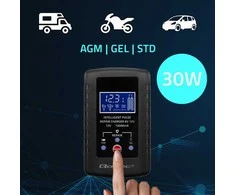 Qoltec automatinis kroviklis AGM GEL STD 6V/12V akumuliatoriui | 2A | Lygintuvas su remonto funkcija ir LED ekranu