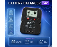 Qoltec Įtampos balansuotojas 24V akumuliatoriams 2 x 12V | 5A | AGM GEL LiFePO4 | LCD