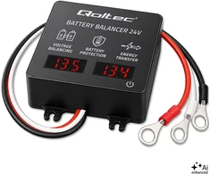 Qoltec Balanser napięcia 24V do akumulatorów 2 x 12V | 5A | AGM GEL LiFePO4 | LED