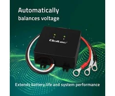 „Qoltec“ 24 V įtampos balansavimo įrenginys 2 x 12 V | 5 A | LiFePO4 AGM GEL akumuliatoriams