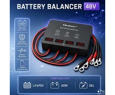 Qoltec Balanser napięcia 48V do akumulatorów 4 x 12V | 10A | AGM GEL LiFePO4 | LED