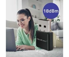 Qoltec 56986 Adapteris NANO WiFi |Standartinis N | USB2.0 | 300 Mbps