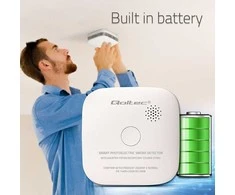 Qoltec Certyfikowany belaidis Czujnik dymu su baterią | żywotność sensora 10 lat | żywotność baterii 10 lat | alarm 85dB | LED