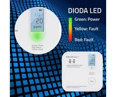 Qoltec 52577 Wireless Carbon monoxide (CO) sensor with battery | sensor service life 10 metai | alarm 85dB | LED