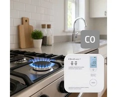 Qoltec 52577 belaidis anglies monoksido (CO) jutiklis su baterija | jutiklio tarnavimo laikas 10 metų | signalizacija 85dB | LED