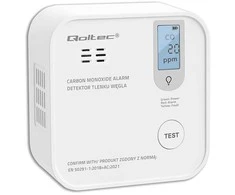 Qoltec 52577 Wireless Carbon monoxide (CO) sensor with battery | sensor service life 10 metai | alarm 85dB | LED