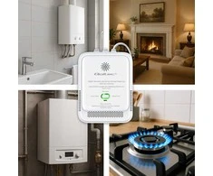 Qoltec Certyfikowany Czujnik wycieku gazu ziemnego | detektor CH4 | NG | Tuya | Wi-Fi | alarm 85dB | LED