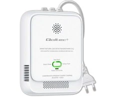 Qoltec Certyfikowany Czujnik wycieku gazu ziemnego | detektor CH4 | NG | alarm 85dB | LED