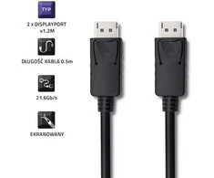 QOLTEC DisplayPort v1.2 vyriškas DisplayPort v1.2 vyriškas 5K 0,5 m