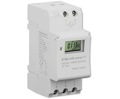 „Qoltec Elektroninis TIMER“ laikmatis DIN bėgeliui su įmontuota baterija | 7 dienų tvarkaraštis | 16 programų