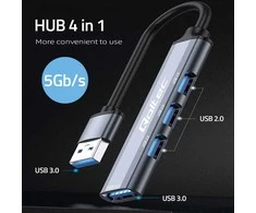 Centratorius adapteris USB 3.0 4in1 3x 2.0 Qoltec