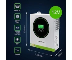 Qoltec Off-Grid 1500W 100A 12V hibridinis saulės inverteris