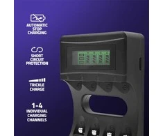 Qoltec Įkroviklis ar akumuliatoriaus Ni-MH tipo R03/AAA R6/AA | 1800 mA