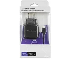 Qoltec Įkroviklis jungiama į tinklą 17W | 5V | 3.4A | 2xUSB + kabelis USB typC