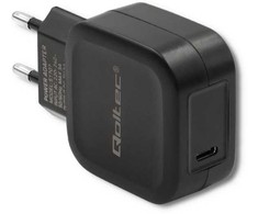 Qoltec 20W USB-C PD įkroviklis 5-12V 1.67-3A juodas