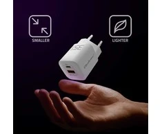 QOLTEC 50763 GaN ULTRA 35W įkroviklis / 5-20V / 2,25 3A / 1 x USB tipo C PD / 1x USB / Baltas